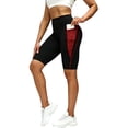 thumbnail image 2 of Hurx Capri Leggings with Pockets for Women Tummy Control Knee Length Leggings Yoga Pants Women Capri Pants Workout Red,3XL, 2 of 7