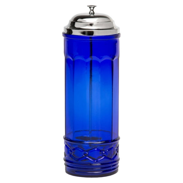Depression Style Glassware Straw Dispenser, Cobalt Blue