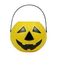 thumbnail image 4 of Hvmvliv Plastic Pumpkin Buckets Halloween Candy Bucket 1Pc Small Pumpkin Basket for Kids Halloween Halloween Pumpkin Basket Decorations Yellow, 4 of 4