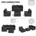 thumbnail image 4 of MRUAKA 5 Pieces Patio Conversation Set, Outdoor Sectional PE Rattan Wicker Furniture Seat,BLACK, 4 of 6