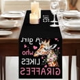 thumbnail image 3 of Giraffes Flowers Table Runner, A Girl Who Likes Giraffes Elegant Animals Black Cotton Linen Table Runners 90 Inches Long, Dresser Scarf Runner for Dining/Coffee/Kitchen/Hallway Tables 13''x90'', 3 of 9