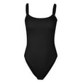 thumbnail image 4 of Idoravan Women's Slimming Long Leg Bodysuit,Women's Versatile Solid Color Fashion Tight Fitting Cutout Jumpsuit Black S, 4 of 5