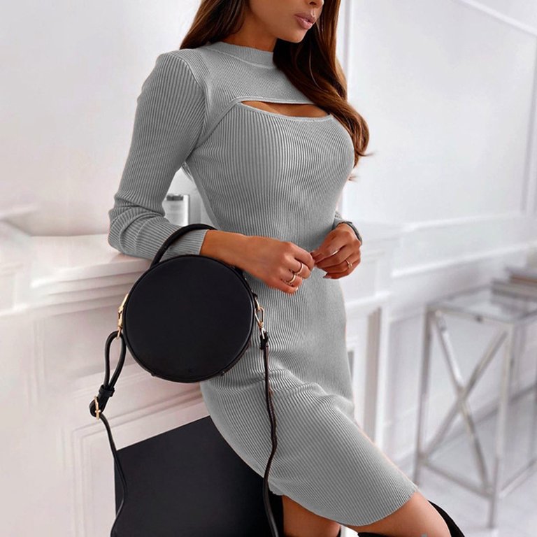 grey casual dress Deals of The Day, for Women, Womens Summer Dresses Casual, Plus Size, with Pockets, V-Neck Short Sleeve Knee-Length (3XL, Gray) at Amazon Women's Clothing store 92% Polyester / 8% Elastane SIZING Frsasu Women's Summer Midi Bodycon