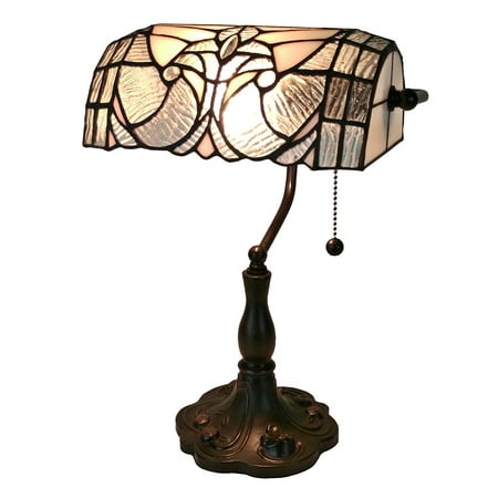 Floral One Light - Amora Lighting Tiffany Style AM250TL10 Floral Banker Tiffany Style Table Lamp 13 In