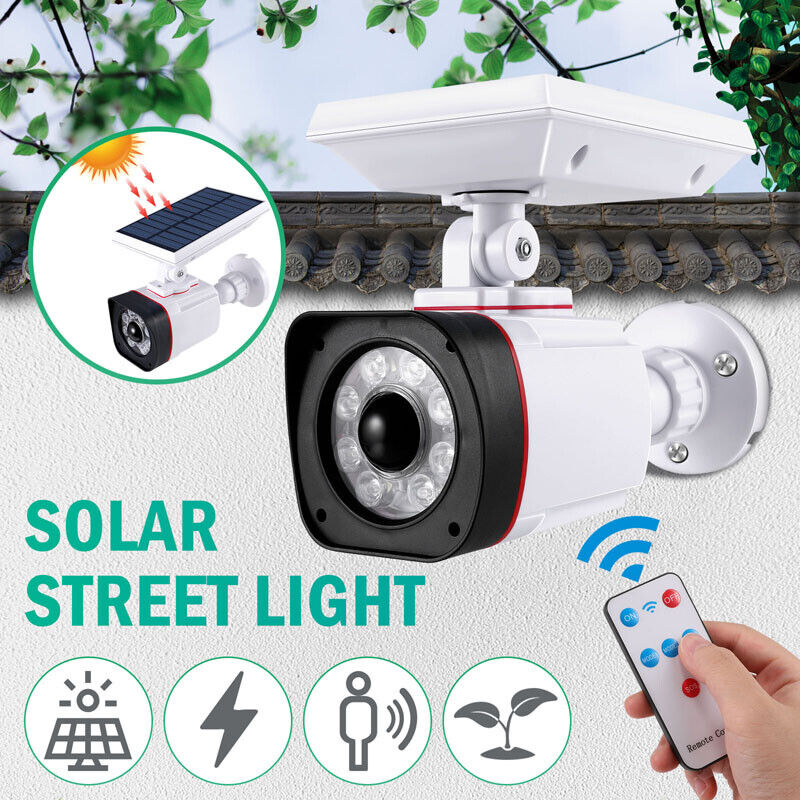Fake Security Camera Solar Power Wall Light Home Surveillance