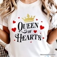 thumbnail image 2 of Queen of Hearts Crown T-Shirt, Royal Retro Valentine Tee, 2 of 5