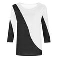 thumbnail image 4 of Tbopshirt Tops for Women,Women's Fashion Printed Loose T-shirt Mid-length 3/4 Sleeves Blouse Round Neck Casual Tops Shirt, 4 of 4