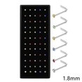 thumbnail image 1 of 40/60 uds, conjunto de anillos de acero inoxidable para la nariz de cristal, conjunto de Piercing de acero quirúrgico para la nariz para mujer, tachuelas de aguja para el hueso del oído, joyería para el cuerpo Tan Jianjun  unisex, 1 of 2