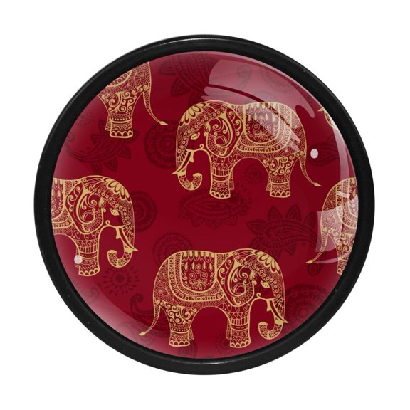 4 Pcs Elephant Knobs for Kitchen Cabinet Cupboard Dresser Bookcase Drawer Pulls Handles Round Home Decor