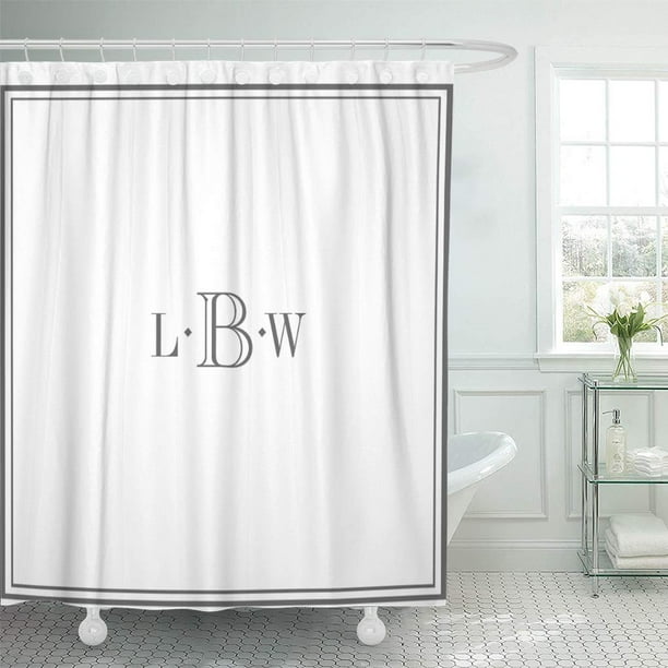 SUTTOM Monogram Classic Gray Monogrammed Preppy Bath Pretty Elegant