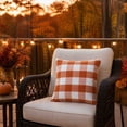 thumbnail image 2 of LEHOZIHEQ Plaid Pillows Case, Orange Plaid Decorative, 18x18 Inch Farmhouse Gingham Square Cushion Case, for Indoor Couch Bed or Outdoor Porch Patio, 2 of 9