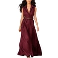 thumbnail image 2 of Aimik Womens Belted Collared Maxi Shirt Dress Sleeveless V Neck Loose Fit Summer Vacation Beach Long Dresses with Pockets, 2 of 6