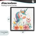 thumbnail image 4 of Stupell Industries Bohemian Whimsical Unicorn with Blossoms Black Floating Frame Canvas Art, 18 x 18, by Creative Studio, 4 of 8
