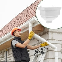 WRITWAA White PVC Square Rainwater Diverter Funnel for Garden Easy Installation Water Drainage 4 Inch