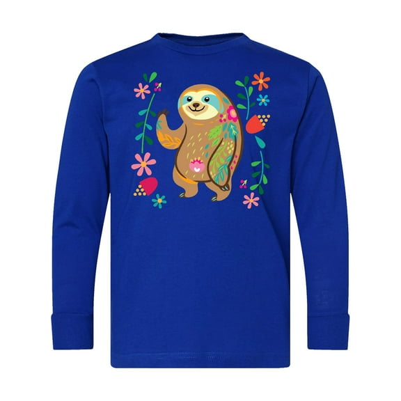 Inktastic Sloth Cute for Girls Long Sleeve Youth T-Shirt