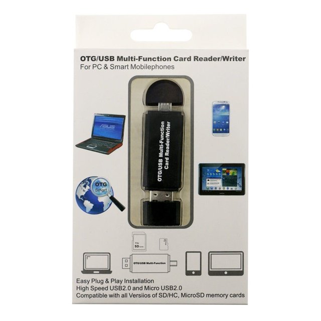 Adaptateur Micro USB OTG vers USB 2.0 Lecteur de Carte SD/Micro SD avec USB Standard