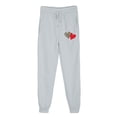 thumbnail image 2 of Fartey Womens Sweatpants 2025 Fall Heart Print Elastic Trousers Ankle Bind Fashion Drawstring Joggers Pants with Pockets Soft Comfy Fleece High Waist Sweatpants Gray L, 2 of 5