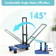 thumbnail image 3 of BAOKALER Folding Hand Truck, Heavy Duty Dolly Cart, Push Dolly Cart Foldable Platform with 6 Wheels, Blue, 3 of 11