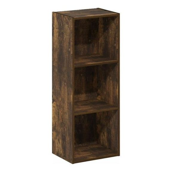 Pemberly Row 3-Tier No Tool Assembly Open Shelf Bookcase in Amber Pine