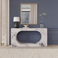 thumbnail image 3 of ACME Fritzy Wood Console Table with Cutout Shape in White Engineered Stone, 3 of 7