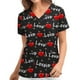 thumbnail image 1 of Blusa Pntutb para mujer, uniforme de mujer, ropa de trabajo, estampado, cuello en V, manga corta, tops con bolsillo Pntutb Pntutb-5846, 1 of 5