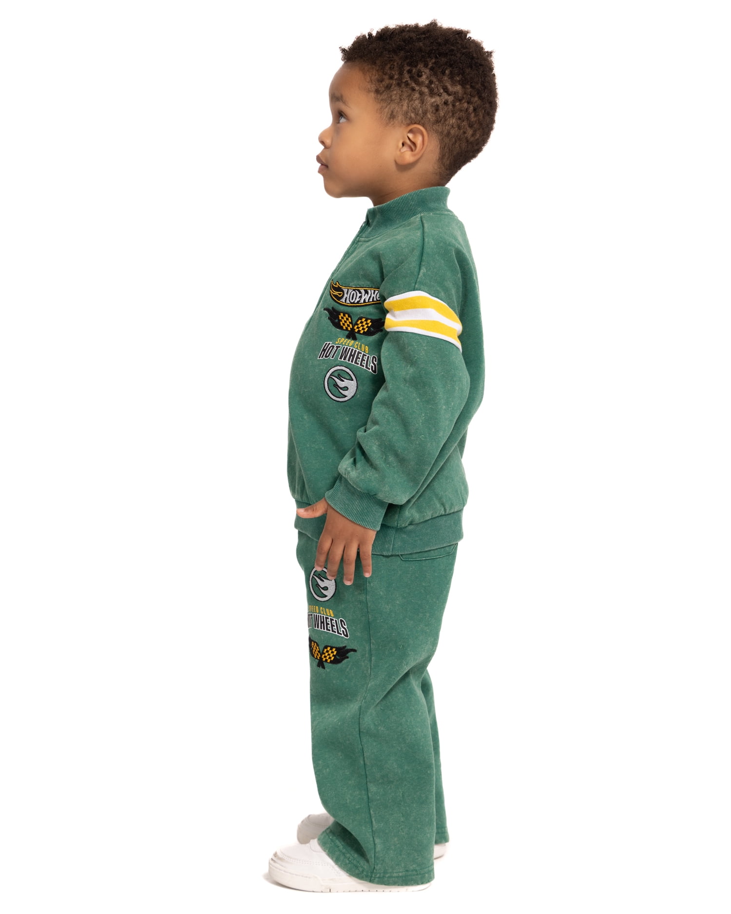 Hot Wheels Toddler Boys Quarter Zip Pullover and Pants Set, 2-Piece, Sizes 12M-5T