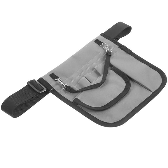 Masteelf 1Set Grey Nurse Fanny Pack Tool Organizer for Home Cleaning with Adjustable Belt and Buckle Closure