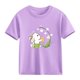 thumbnail image 5 of Blusas y camisas de manga corta con cuello redondo para niños Camiseta de verano de manga corta estampada para niñas Jersey elegante de cuello redondo para niñas Top de algodón para niños, 5 of 6