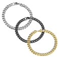 thumbnail image 2 of Fashion Stainless Steel Men Curb Cuban Chain Bracelet Women Bracelet On Hand For Couple Unisex Wrist Hand Jewelry Gift Party, 2 of 5