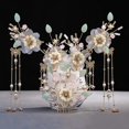 thumbnail image 5 of Tiara china con palo para el pelo largo, accesorios para el pelo de mujer, horquillas de flores de cristal y perlas, juego de joyas para el pelo Hanfu hecho a mano, 5 of 5