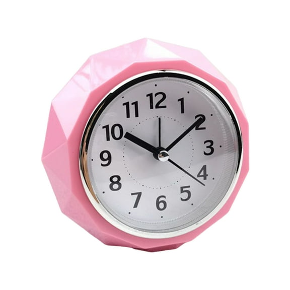 Deyuer Desk Clock Precise Silent Night Light Battery Powered Non Ticking Table Music Alarm Clock for Office,Pink