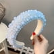 thumbnail image 4 of Diademas acolchadas con perlas para mujer: bandas anchas para el cabello, bandas para la cabeza con cuentas acrílicas, aros para el cabello barrocos, accesorios para el cabello hechos a mano para, 4 of 5