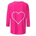 thumbnail image 4 of Busydd Womens Valentines Day Shirt Casual 3/4 Sleeve Heart Graphic Print Valentines Tops Fashion Oversized Round Neck T Shirts Valentines Day Gifts S-5XL, 4 of 5