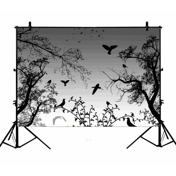 BSDHOME 7x5ft Tree of Life Backdrops, Abstract Nature Background with Birds and Trees Photography Backdrops Polyester Photo Background Studio Props
