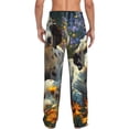 thumbnail image 3 of Daiia Sunflower Field Spotted Dog Men's Sleep Pant with Pockets and Drawstring,Pajama Pants-Large, 3 of 9