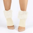 thumbnail image 2 of Women's Winter Woolen Sock With A Flip-top, Knitted Woolen Sock Cuff, White, 2 of 5