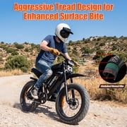 Electric Mountain Bike for Adults, 20 Fat Tire, 48V 17.5Ah Battery, 750 1500W Peak Motor, 32MPH, UL2849 Certified Off-Road E-Bike, Black