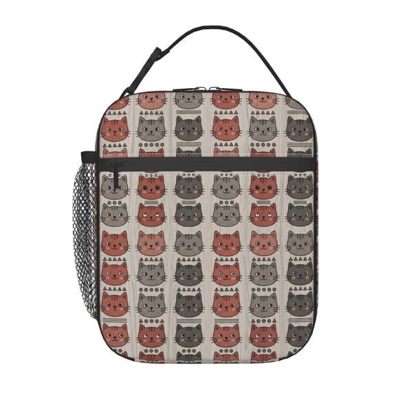 Cat Insulated Lunch Bag Cute Kitten Reusable Lunch Box Women Men,Cooler Thermal Meal Tote For Student Picnic Office Work