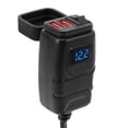 thumbnail image 1 of Motorcycle USB Dual Port QC 3.0 Quick Charge for Smartphone Tablet GPS with Voltmeter ON Off Switch ABS Material 12V 24V Input, 1 of 7