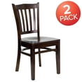 thumbnail image 3 of 2 Pk. HERCULES Series Vertical Slat Back Walnut Wood Restaurant Chair, 3 of 8