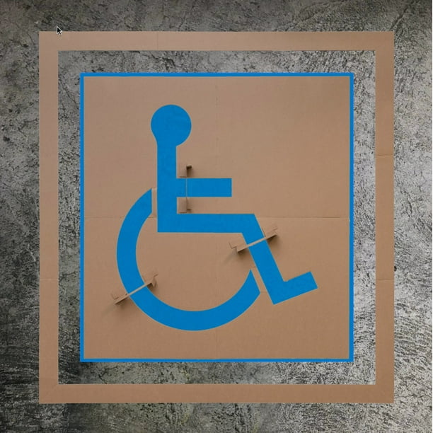 APS 36" ADA Handicap Pavement Stencil Template w/Border & Background