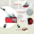 thumbnail image 2 of NiamVelo Dog Stroller Folding Pet Cat Stroller with 4 Wheels Portable Doggy Stroller with Cup Holders, Red, 2 of 7
