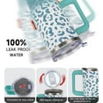 thumbnail image 5 of Grey Canis 40 oz Tumbler Leopard Print Stainless Steel Handle Insulated Cup with Straw, 5 of 6