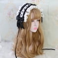 thumbnail image 4 of Lolita Ruffled Headband Star Embroidery Lace Ribbon Bow Hairband Anime Hairpins, 4 of 21