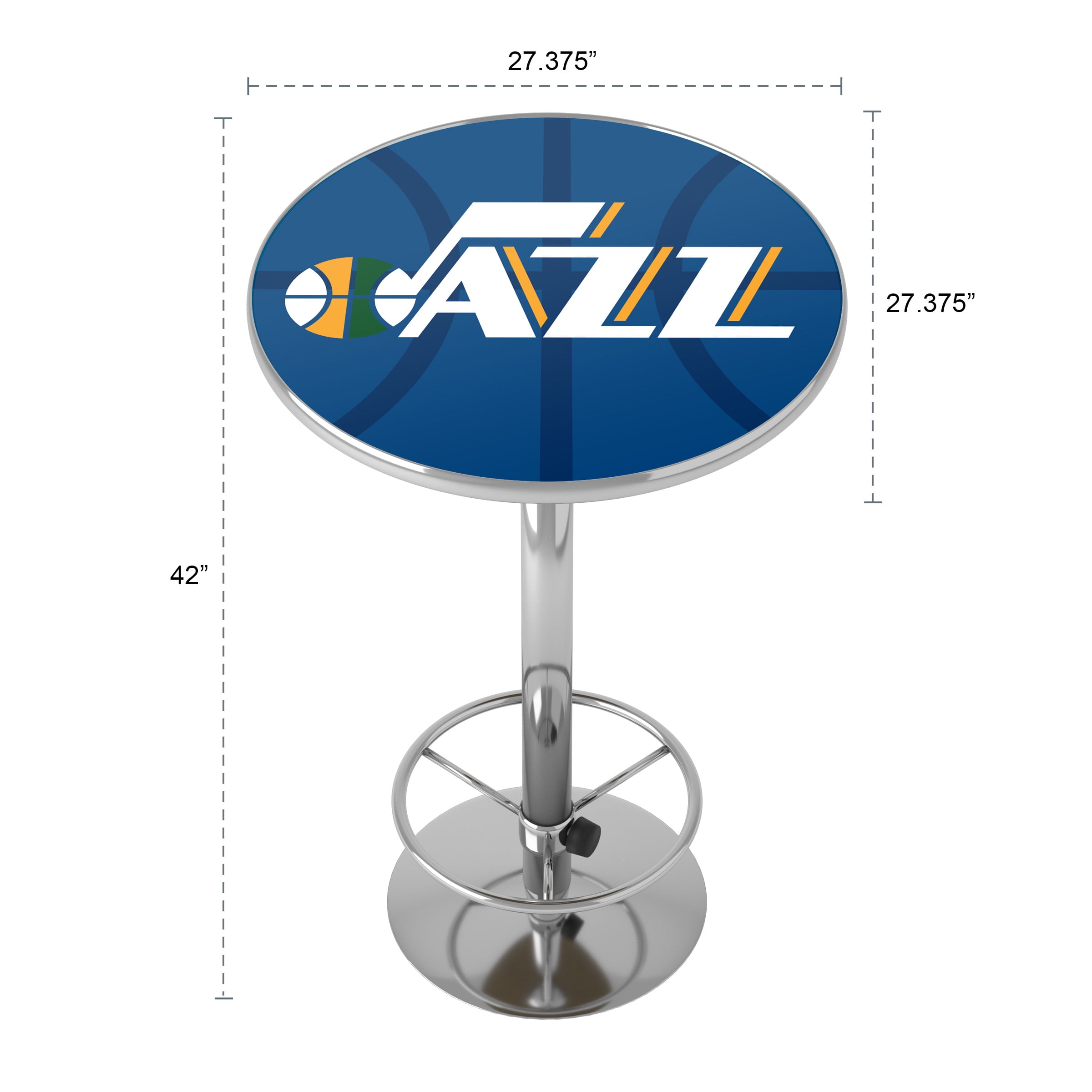 Utah Jazz Fade Bar Table with Adjustable Footrest and Acrylic Top