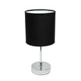 thumbnail image 1 of Simples motifs Mini lampe de table de base chromée avec abat-jour en tissu, 1 of 4