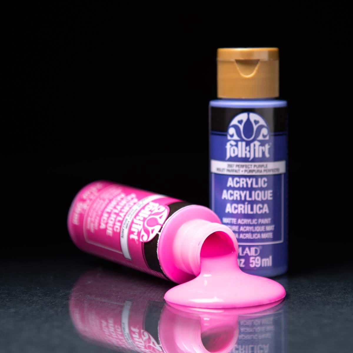 FolkArt Acrylic Craft Paint, Matte Finish, Multicolor, Set of 18, 2 fl oz