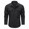 thumbnail image 2 of Men's Long Sleeve Button Down Shirt for Fishing Travel and Workwear with Functional Pockets Workwear Men's Trench Coat Plus Size Winter Cardigan for Men, 2 of 8