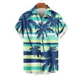 thumbnail image 4 of snilers Big and Tall Mens Shirts Stretch Button Down Collared Casual Tops Summer Beach Hawaii 3D Graphic Print Blouses, 4 of 6