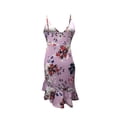 thumbnail image 5 of UTTOASFAY Womens Plus Size Dresses Clearance Women V-Neck Sleeveless Dress Ruffle Low-Cut Flower Printing Slit Sling Dress Purple 8(L), 5 of 5